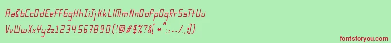 Karpowthinitalic Font – Red Fonts on Green Background