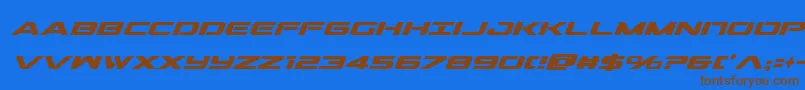 Outridercondboldital Font – Brown Fonts on Blue Background