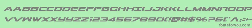 Outridercondboldital-Schriftart – Graue Schriften auf grünem Hintergrund
