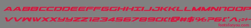 フォントOutridercondboldital – 赤い文字の灰色の背景