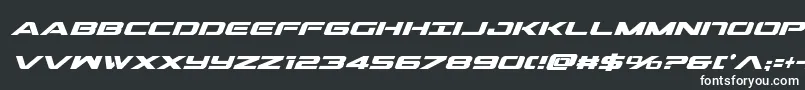 フォントOutridercondboldital – 黒い背景に白い文字