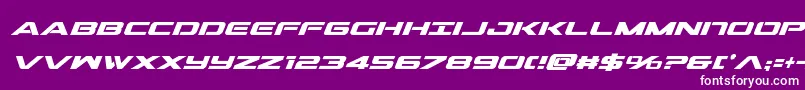 フォントOutridercondboldital – 紫の背景に白い文字