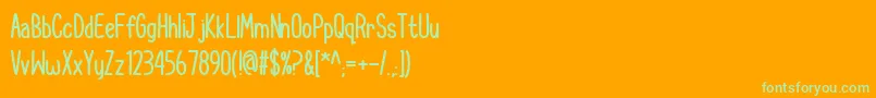 CupcakeSmilesBold Font – Green Fonts on Orange Background