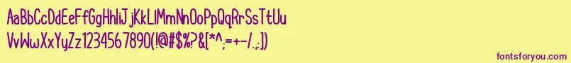 CupcakeSmilesBold Font – Purple Fonts on Yellow Background