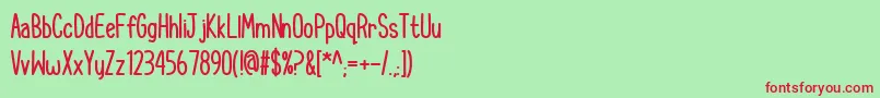 CupcakeSmilesBold Font – Red Fonts on Green Background