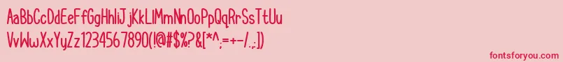 CupcakeSmilesBold Font – Red Fonts on Pink Background