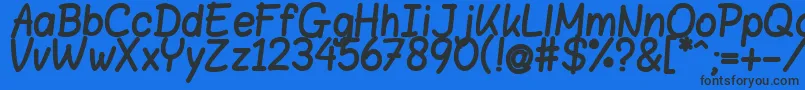 BloklettersViltstift Font – Black Fonts on Blue Background