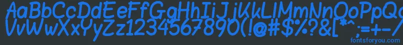 BloklettersViltstift-fontti – siniset fontit mustalla taustalla