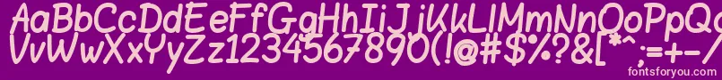 BloklettersViltstift Font – Pink Fonts on Purple Background