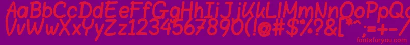 BloklettersViltstift Font – Red Fonts on Purple Background