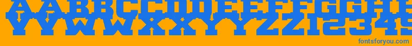 B1gBlock2 Font – Blue Fonts on Orange Background
