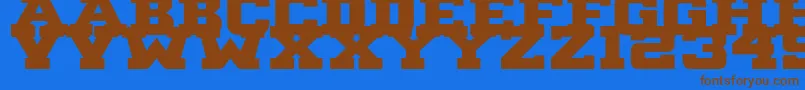 B1gBlock2 Font – Brown Fonts on Blue Background