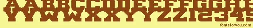 フォントB1gBlock2 – 茶色の文字が黄色の背景にあります。