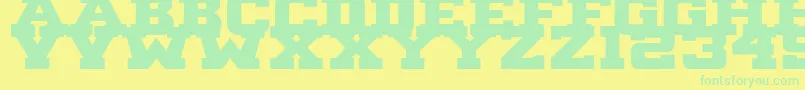 B1gBlock2 Font – Green Fonts on Yellow Background