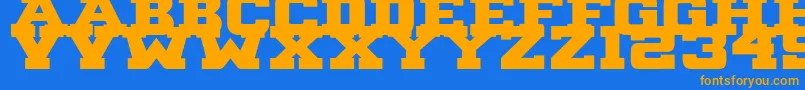 B1gBlock2 Font – Orange Fonts on Blue Background