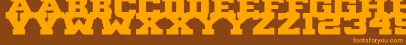 B1gBlock2 Font – Orange Fonts on Brown Background