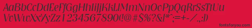 NashvilleLightita Font – Black Fonts on Red Background
