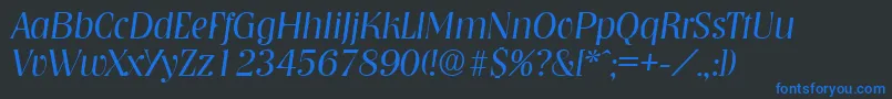 NashvilleLightita Font – Blue Fonts on Black Background