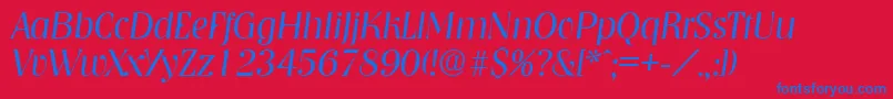 NashvilleLightita Font – Blue Fonts on Red Background