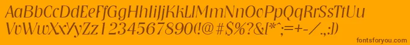 NashvilleLightita Font – Brown Fonts on Orange Background