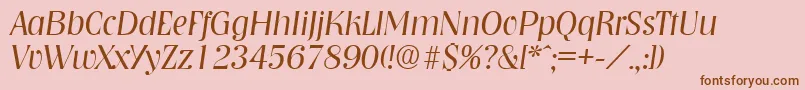 NashvilleLightita Font – Brown Fonts on Pink Background