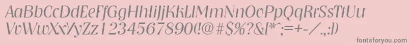 NashvilleLightita Font – Gray Fonts on Pink Background