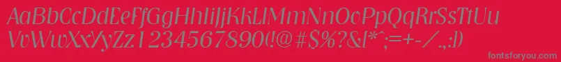 フォントNashvilleLightita – 赤い背景に灰色の文字
