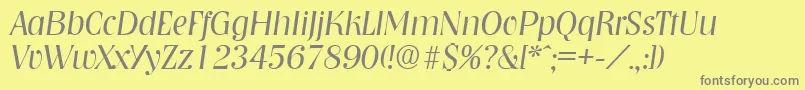 NashvilleLightita Font – Gray Fonts on Yellow Background