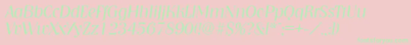 NashvilleLightita Font – Green Fonts on Pink Background