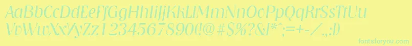 NashvilleLightita Font – Green Fonts on Yellow Background