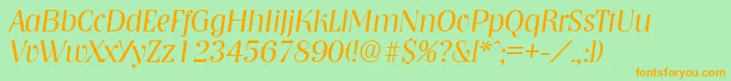 NashvilleLightita Font – Orange Fonts on Green Background