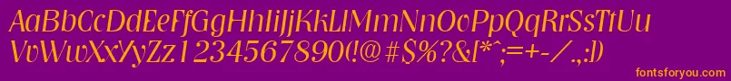 NashvilleLightita Font – Orange Fonts on Purple Background