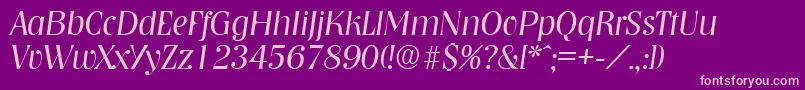 NashvilleLightita Font – Pink Fonts on Purple Background