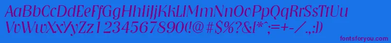 NashvilleLightita Font – Purple Fonts on Blue Background
