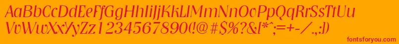 NashvilleLightita-Schriftart – Rote Schriften auf orangefarbenem Hintergrund