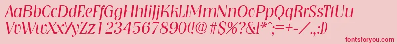 NashvilleLightita-Schriftart – Rote Schriften auf rosa Hintergrund
