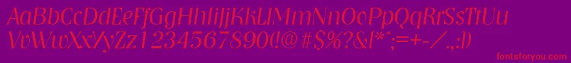 NashvilleLightita-Schriftart – Rote Schriften auf violettem Hintergrund