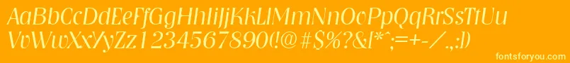 NashvilleLightita Font – Yellow Fonts on Orange Background