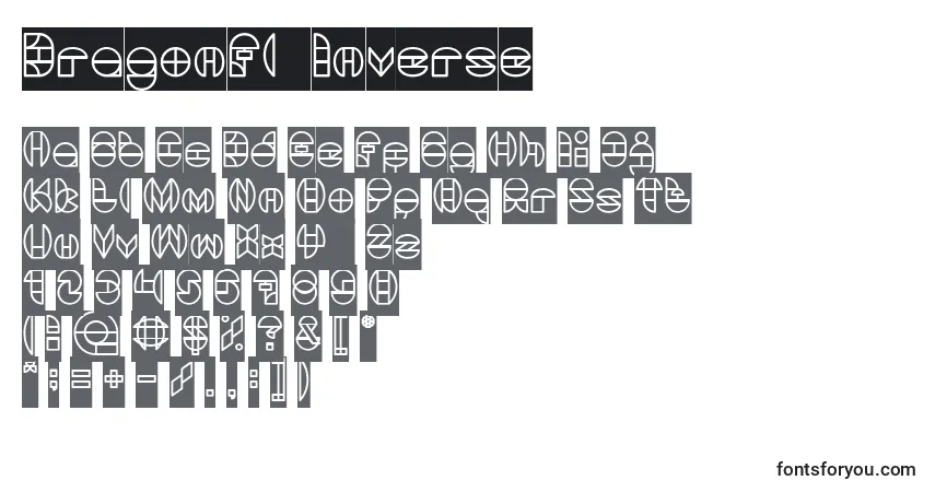 Шрифт DragonFlyInverse – алфавит, цифры, специальные символы
