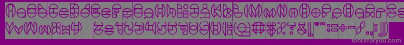 フォントDragonFlyInverse – 紫の背景に灰色の文字