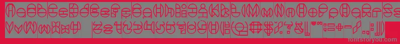 フォントDragonFlyInverse – 赤い背景に灰色の文字