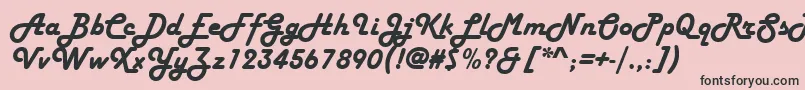 フォントHarlowSolidItalic – ピンクの背景に黒い文字