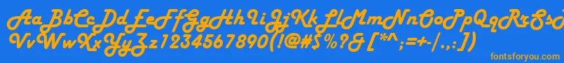 HarlowSolidItalic Font – Orange Fonts on Blue Background