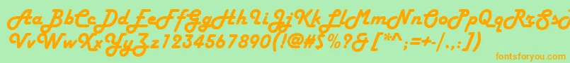 HarlowSolidItalic Font – Orange Fonts on Green Background