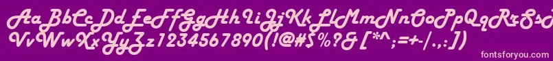HarlowSolidItalic Font – Pink Fonts on Purple Background