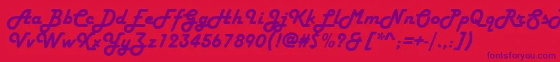 フォントHarlowSolidItalic – 赤い背景に紫のフォント