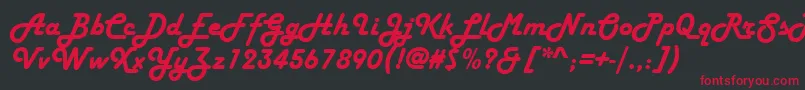 HarlowSolidItalic Font – Red Fonts on Black Background
