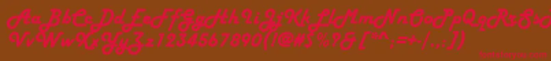 HarlowSolidItalic Font – Red Fonts on Brown Background