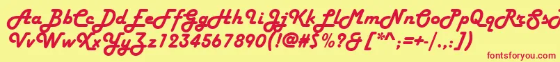 HarlowSolidItalic Font – Red Fonts on Yellow Background