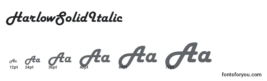 HarlowSolidItalic Font Sizes